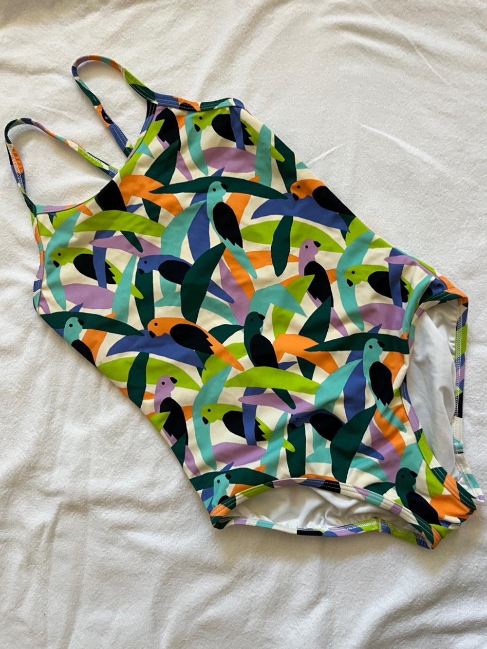 Hanna Andersson Multicolor Parrot-Print One-Piece Swimsuit